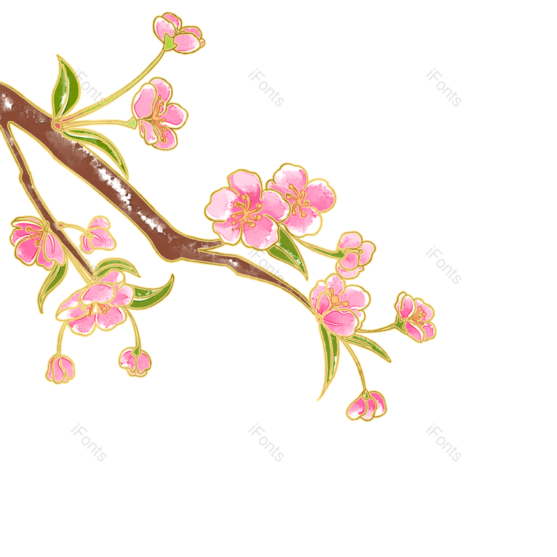 花朵图片,樱花元素,樱花素材PNG,植物免抠素材